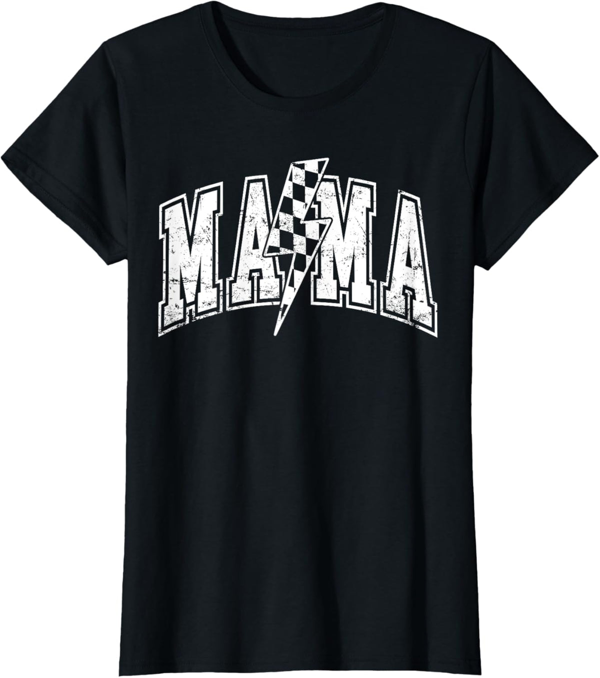 Mama Lightning Bolt Checkered Varsity Mom Women Mother's Day Mother Shirt