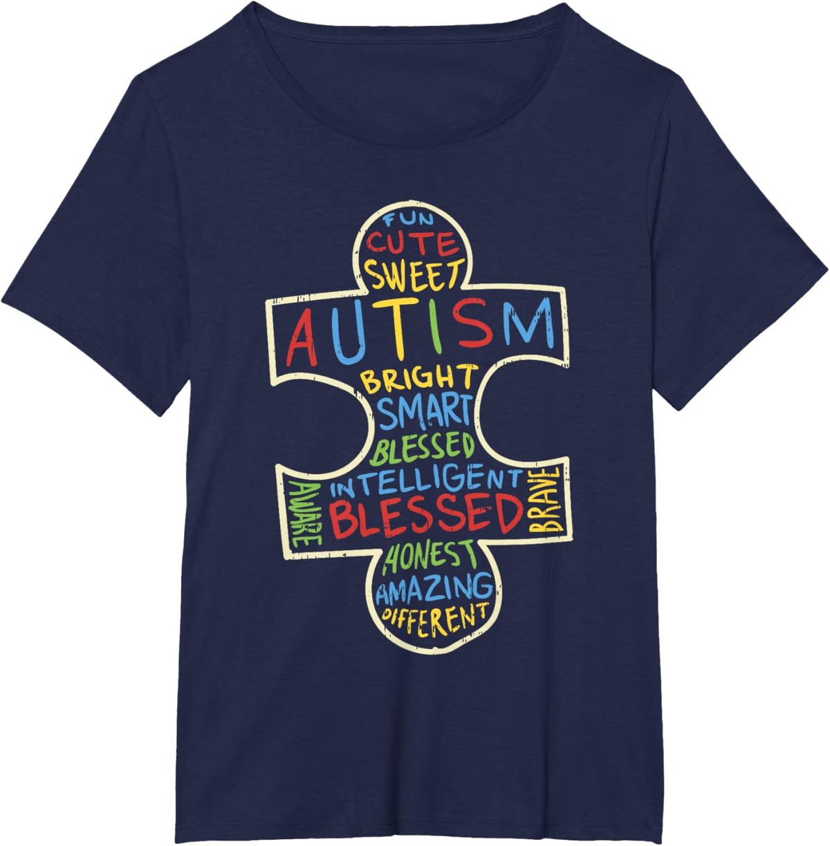 Autism Awareness Shirt Puzzle Piece Words Autistic Gift
