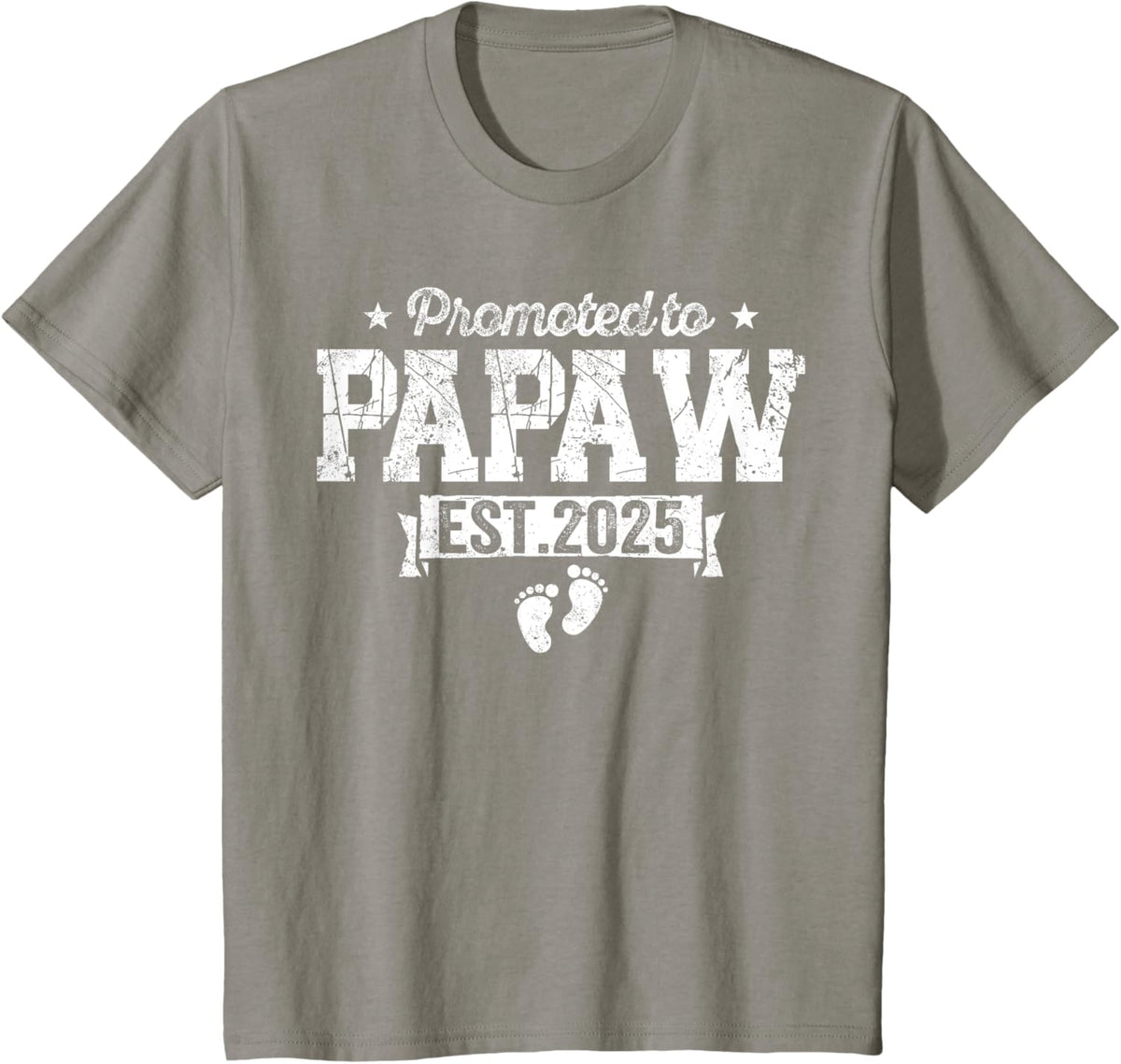 Retro Promoted To Papaw 2025 New Papaw First Father's Day T-Shirt, Small, Black