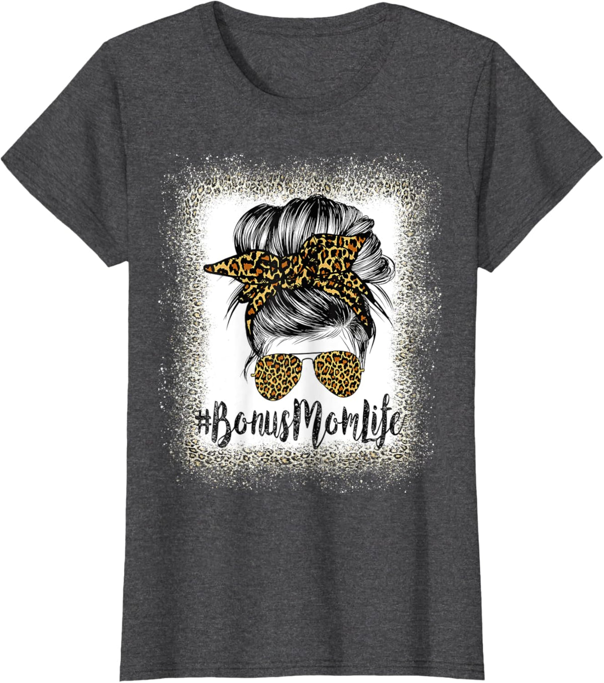 Bonus Mom Life Hair Bandana Glasses Leopard Mother's Day T