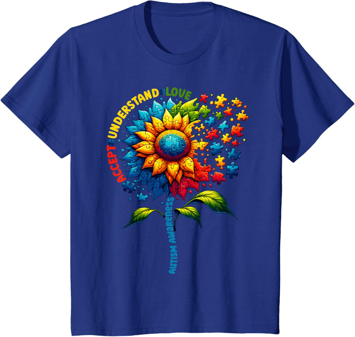Autism Awareness Sunflower Men Women kids Autism Sunflower