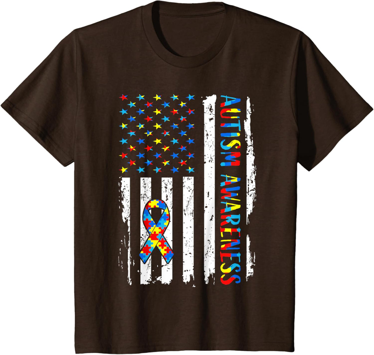 Autism Awareness Mom Dad USA flag Autistic Awareness Autism