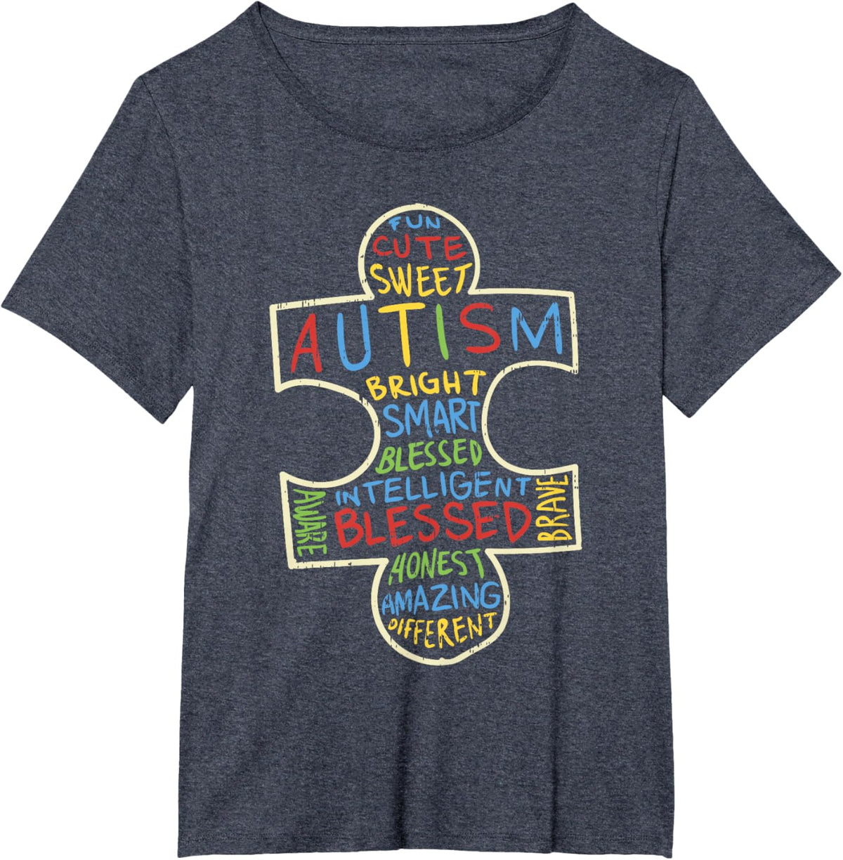 Autism Awareness Shirt Puzzle Piece Words Autistic Gift