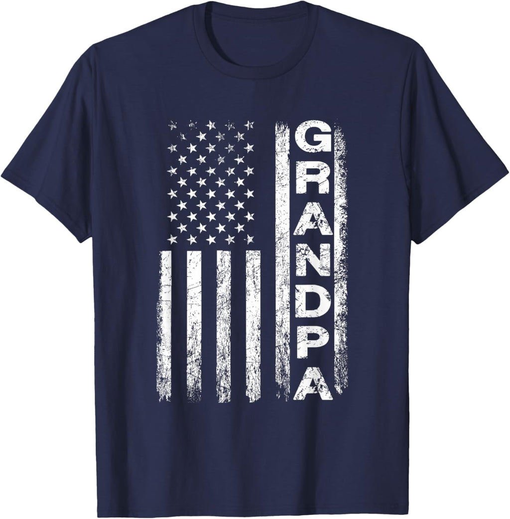 Grandpa Vintage American Flag Father's Day 4th of July Papa