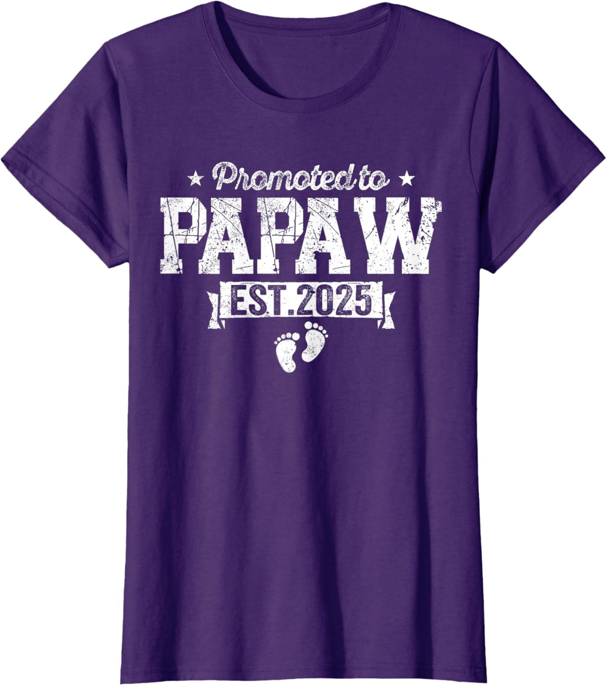 Retro Promoted To Papaw 2025 New Papaw First Father's Day T-Shirt, Small, Black