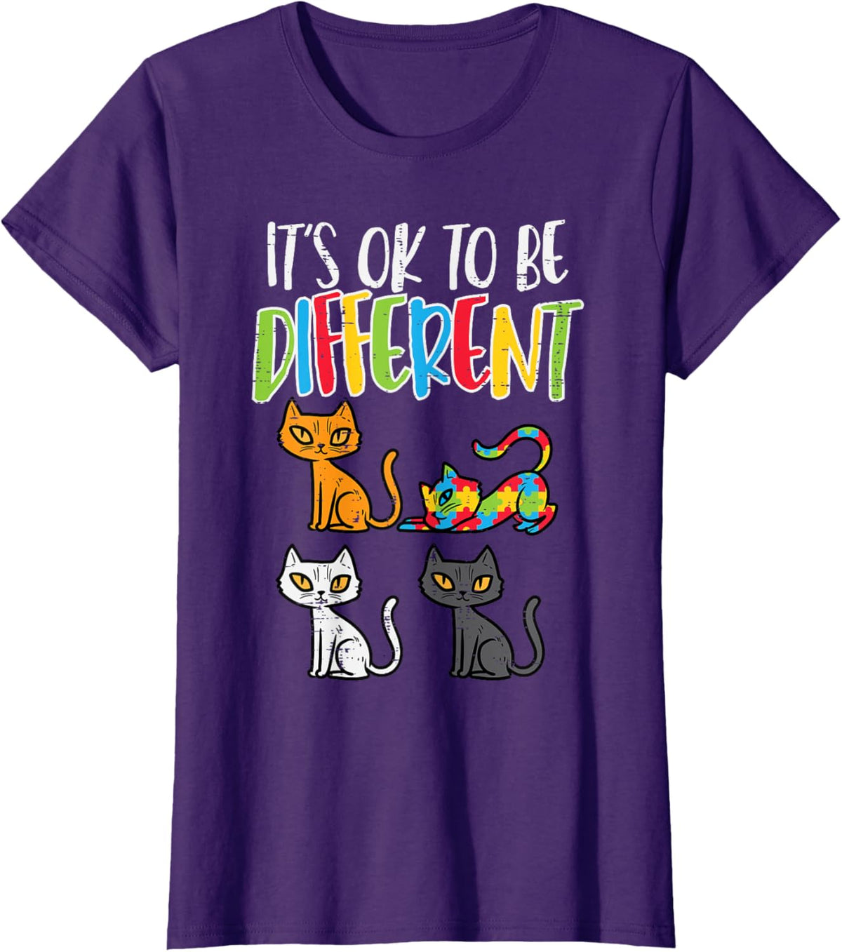Its Ok To Be Different Cat Puzzle Cute Autism Awareness Kids